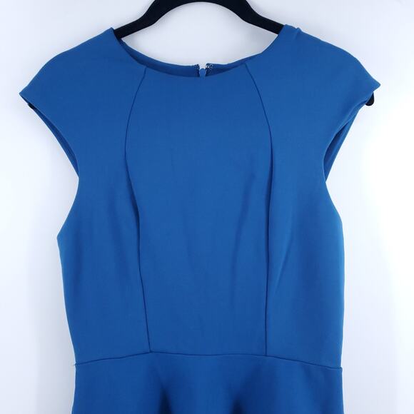 Silence+Noise Event Y2K Blue Fit&Flare Mini Skater Dress Geometric Bac CutOut S - Picture 2 of 13